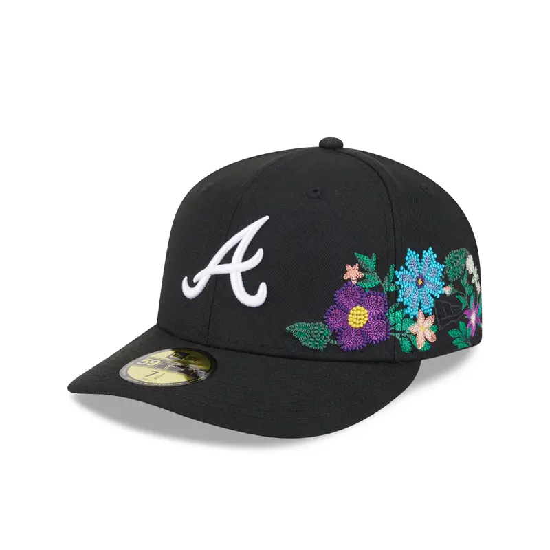 New Era - 59FIFTY Fitted Cap - Atlanta Braves - TONAL FLORAL - Black