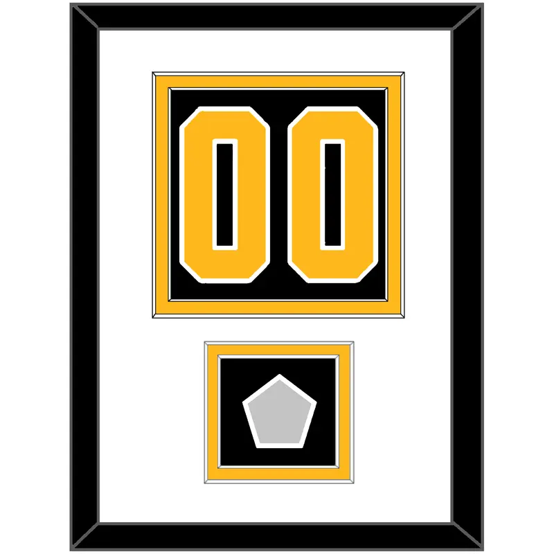 Pittsburgh Number (Back) & Stanley Cup Finals Patch - Road Black (1988-1992) - Double Mat 1