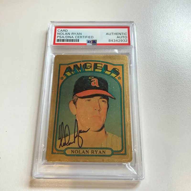 1972 Topps Nolan Ryan Signed Autographed Porcelain Baseball Card PSA DNA