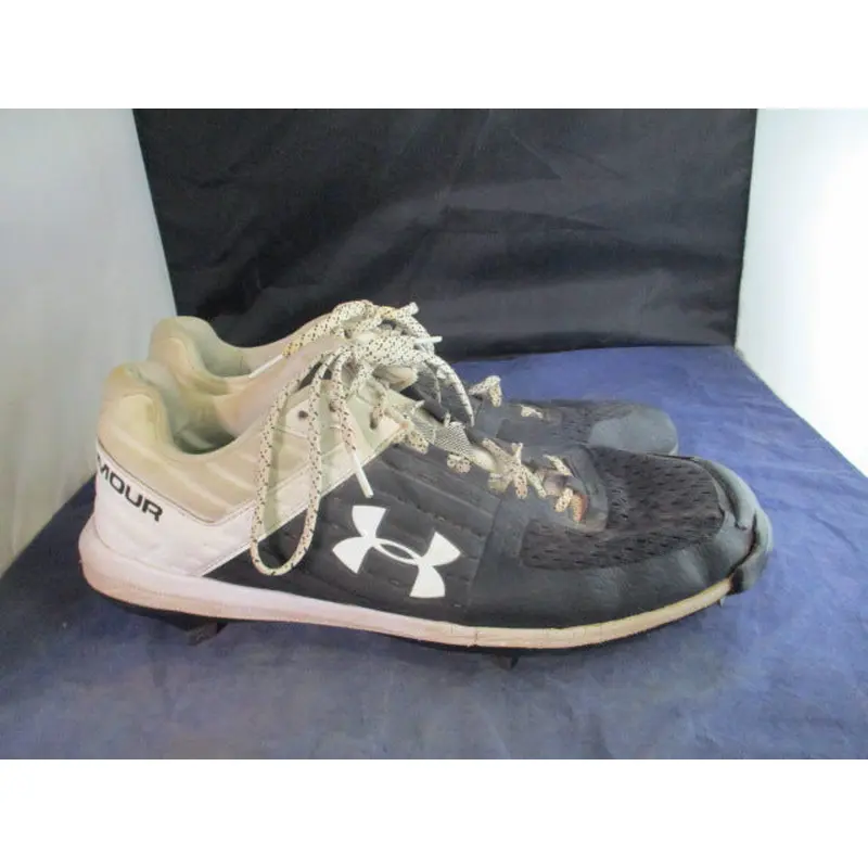 Used Under Armour Yard Low Metal Cleats Adult Size 13 - Pitcher's Toe - worn