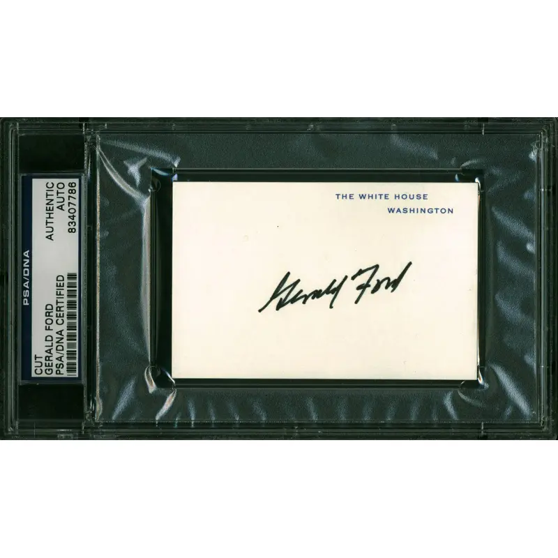 Gerald Ford Authentic Signed 2.5x4 White House Card Autographed PSA/DNA Slabbed