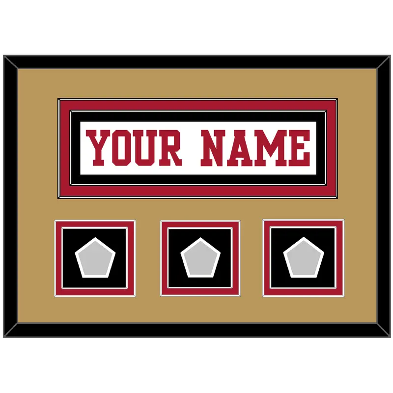 San Francisco Nameplate & 3 Super Bowl Patches - Road White - Double Mat 7