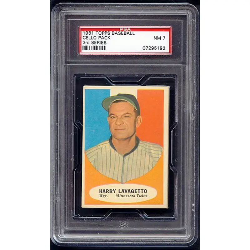 1961 Topps Baseball Unopened 3rd Series Cello Pack PSA 7