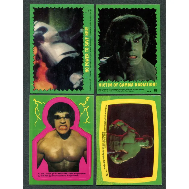 1979 Topps The Incredible Hulk Complete Set (w/ stickers) (88/22) NM NM/MT