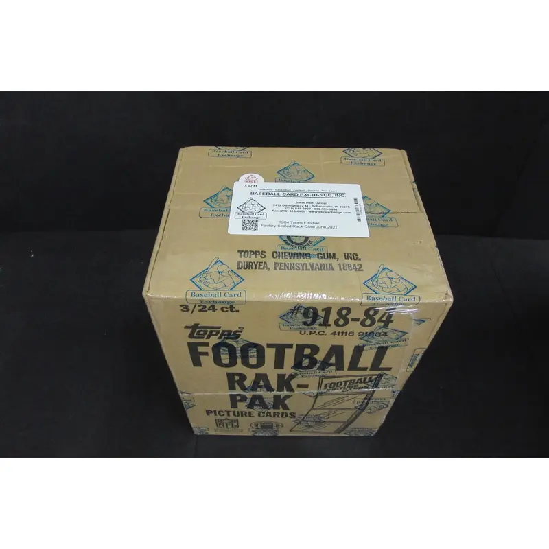 1984 Topps Football Rack Pack Case (3 Box) (Sealed) (BBCE)