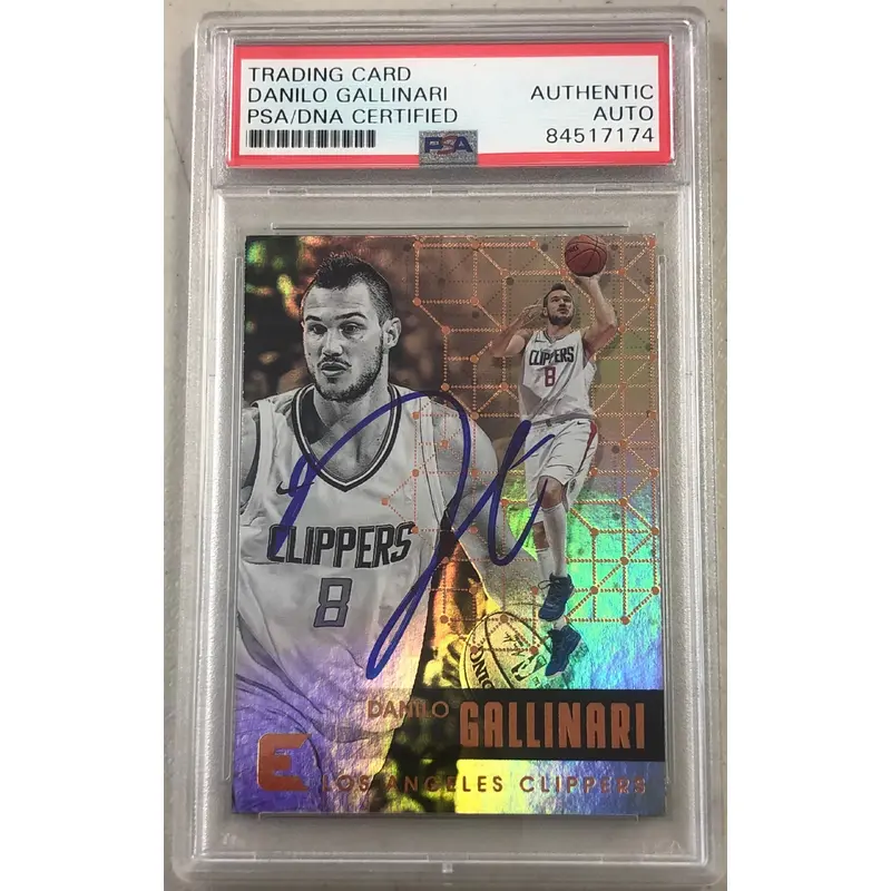 2017-18 Panini Essentials #42 Danilo Gallinari Signed Card AUTO PSA Slabbed Clippers