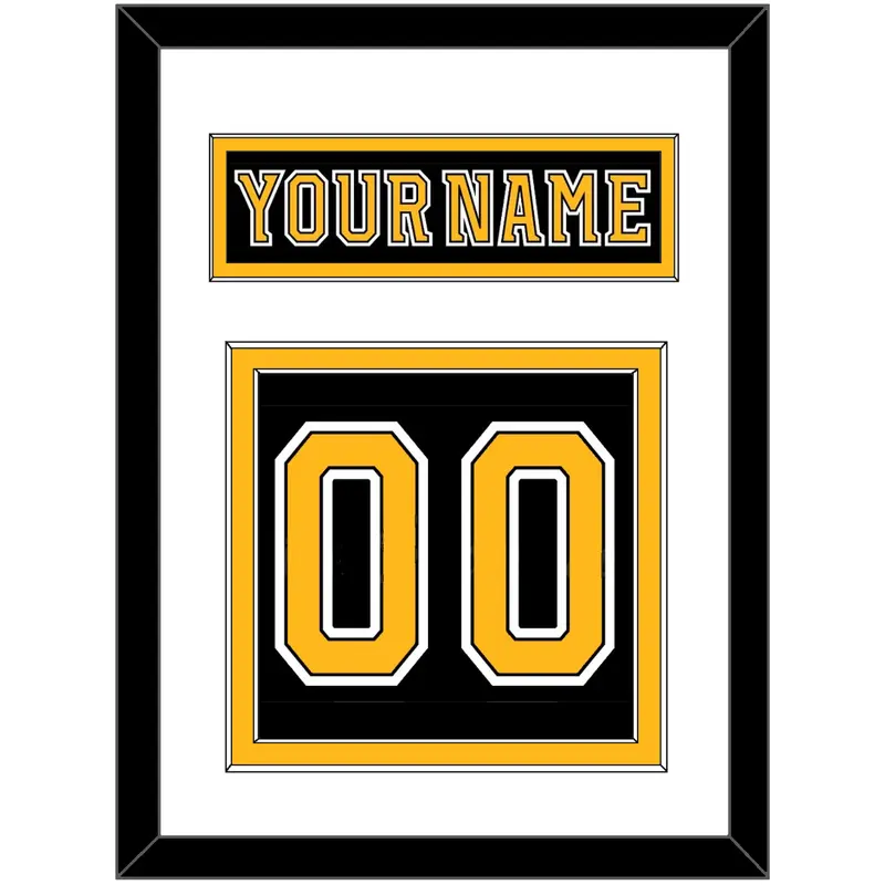 Boston Nameplate & Number (Back) - Home Black (2007-2017) - Double Mat 1