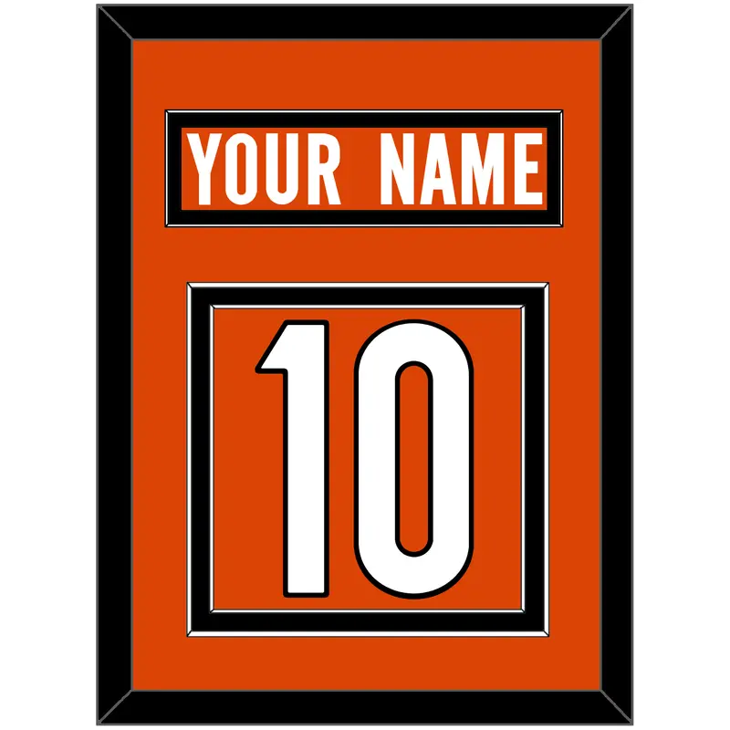 Cincinnati Nameplate & Number (Back) - Alternate Orange - Double Mat 2