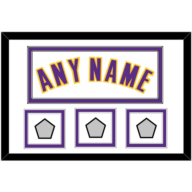 Los Angeles Name & 3 Finals Patches - Alternate White (2002-2018) - Double Mat 1