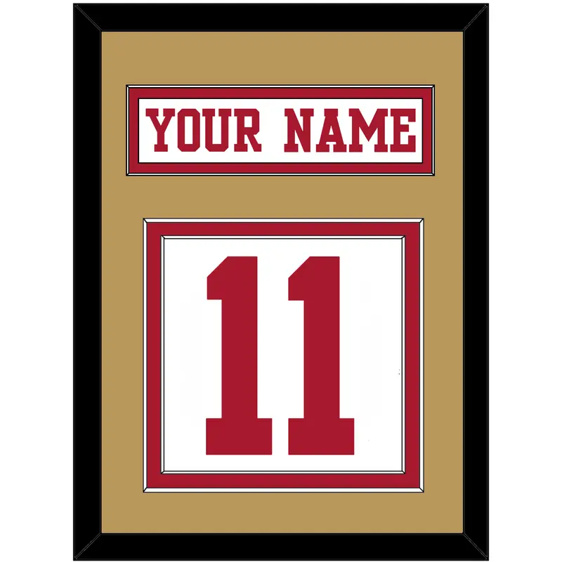 San Francisco Nameplate & Number (Back) - Road White - Double Mat 3