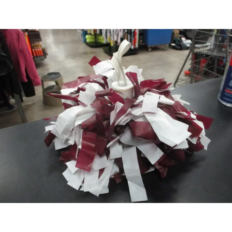 Used Chasse Cheer Pom Poms Maroon / White - Single