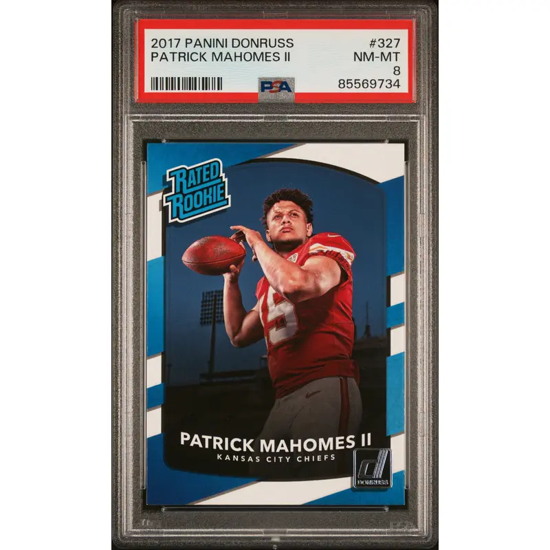 Patrick Mahomes 2017 Donruss #327 PSA 8 NM-Mint 9734
