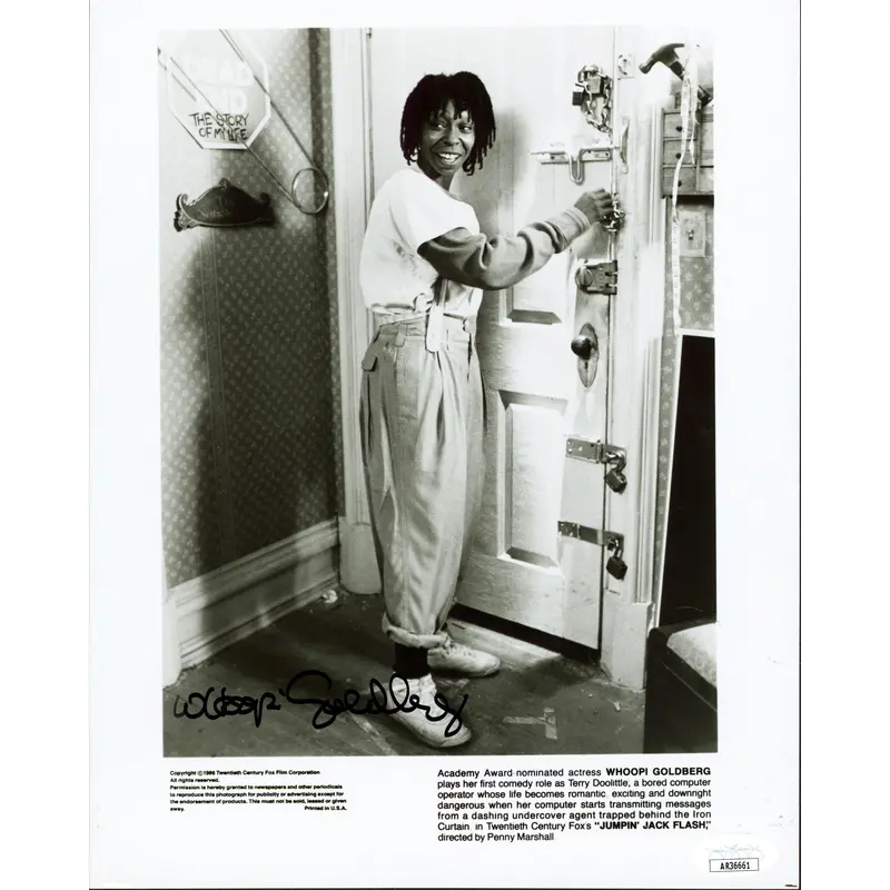 Whoopi Goldberg The Color Purple Signed 8x10 Black & White Photo JSA #AR36661