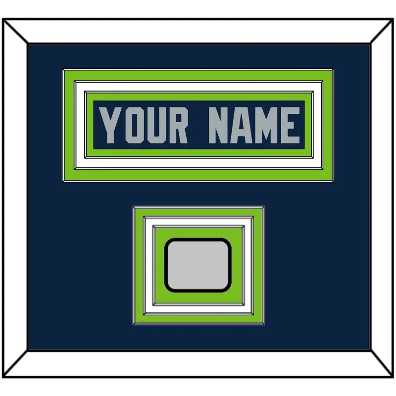 Seattle Nameplate & Super Bowl XLVIII Jersey Patch - Home Blue - Triple Mat 2