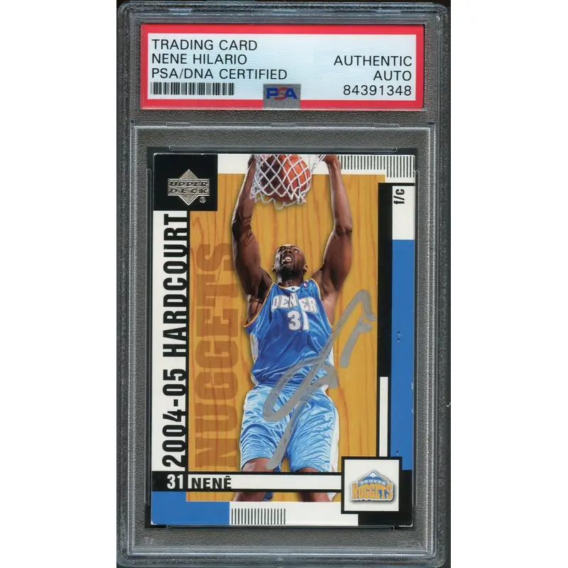 2004-05 Upper Deck Hardcourt #21 Nene Signed AUTO PSA Slabbed Nuggets