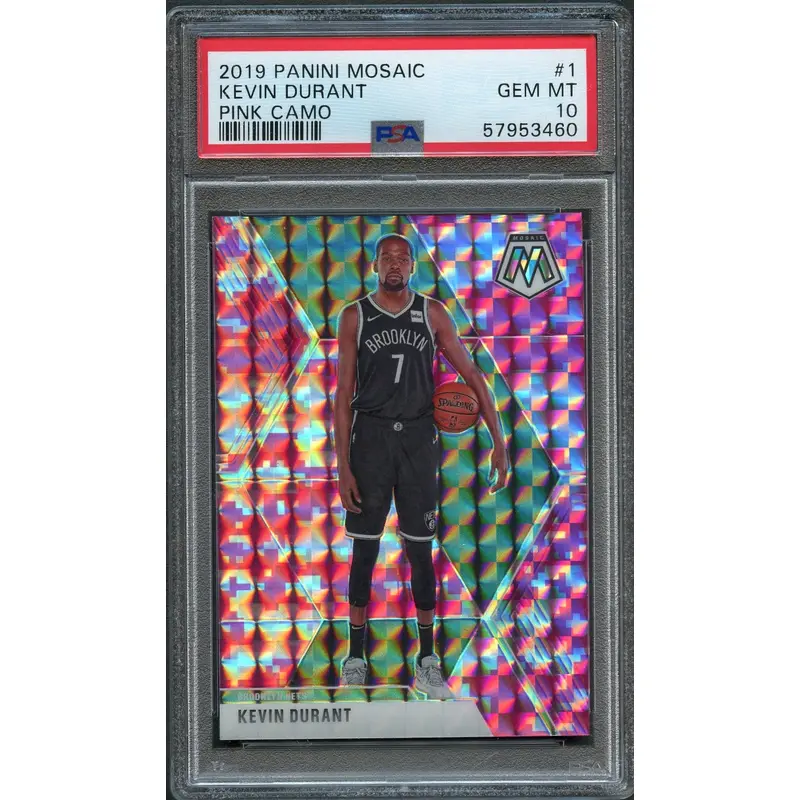 2019-20 Mosaic Pink Camo #1 Kevin Durant PSA 10 Nets