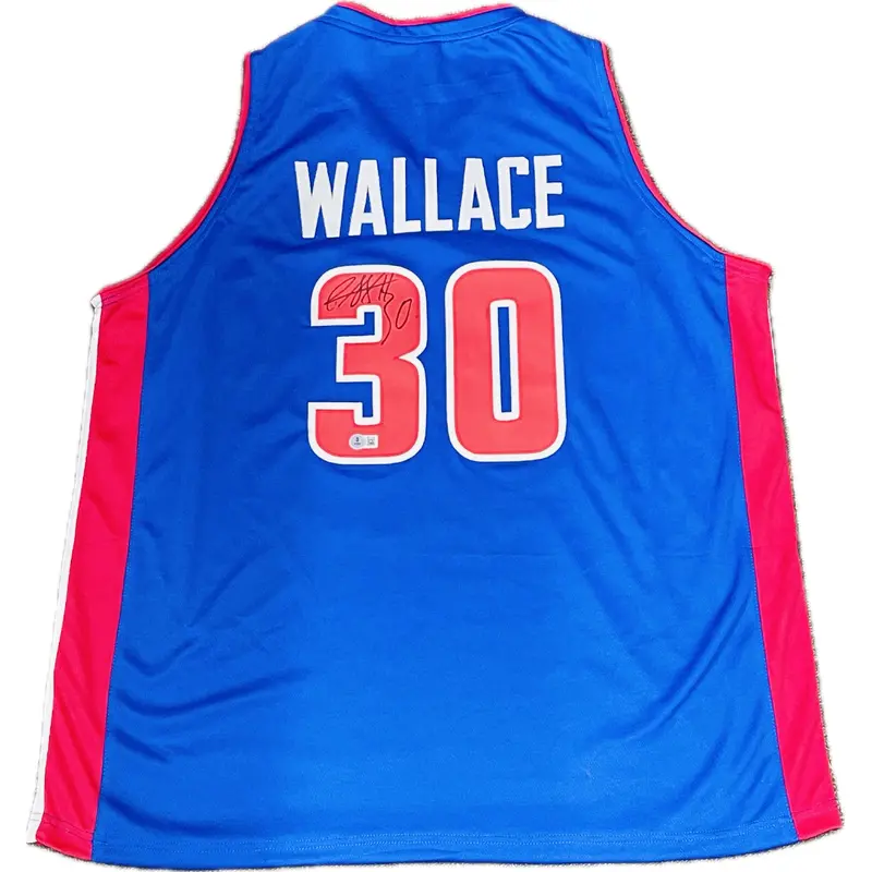 Rasheed Wallace signed Jersey Beckett Detroit Pistons Autographed