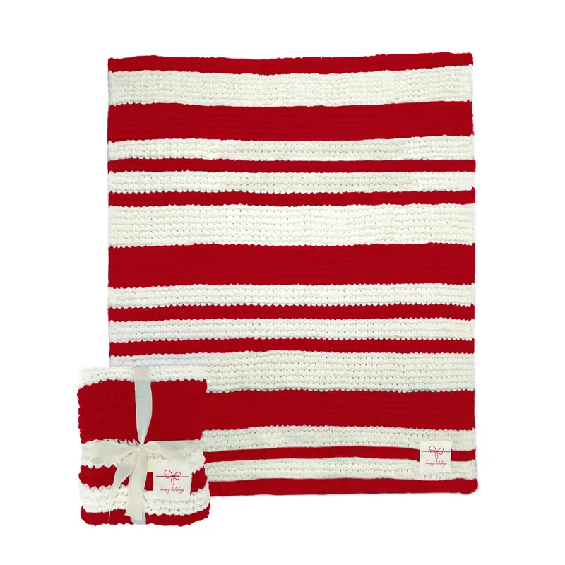 Christmas Ribbon Cable Knit Throw 50x60