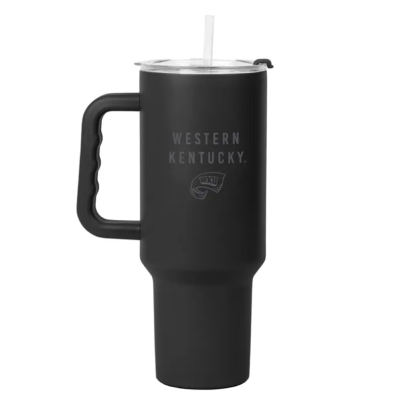 Western Kentucky 40oz Black Tonal Powder Coat Tumbler