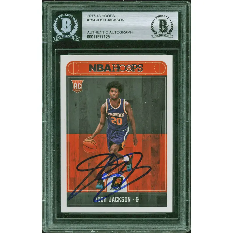 Grizzlies Josh Jackson Authentic Signed 2017 Hoops #254 Rookie Card BAS Slabbed