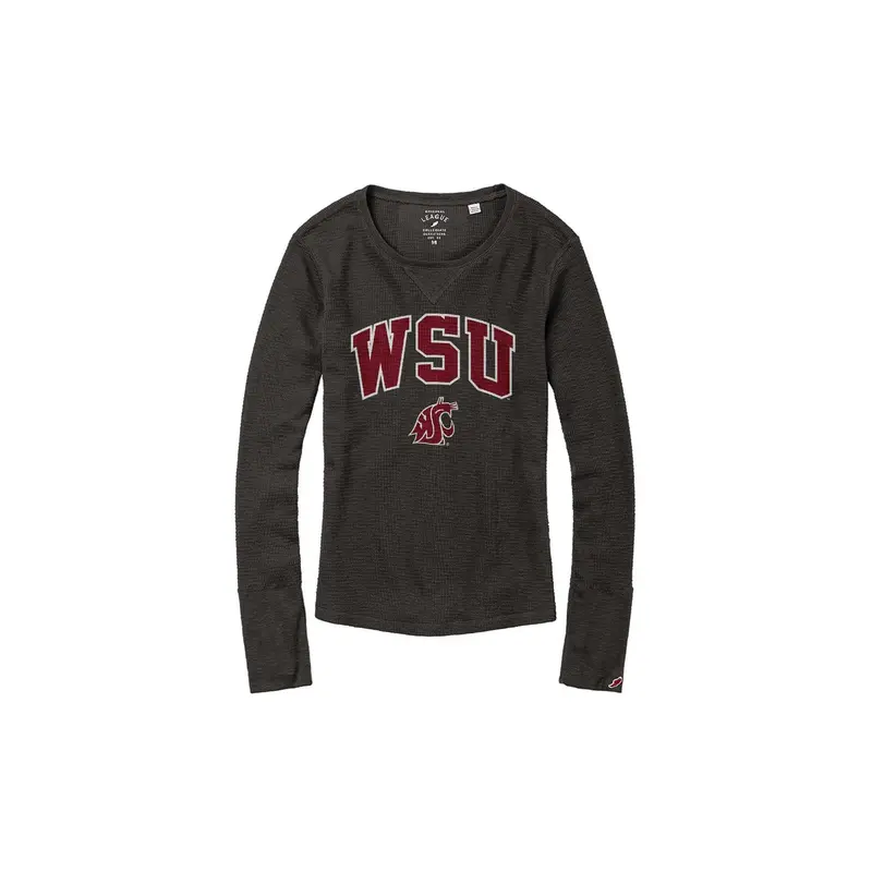 Womens Black WSU Long Sleeve Thermal