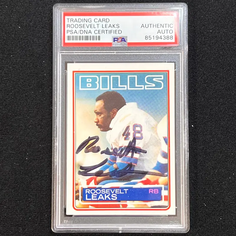 1983 Topps #225 Roosevelt Leaks Signed Card PSA/DNA AUTO Slabbed Bills