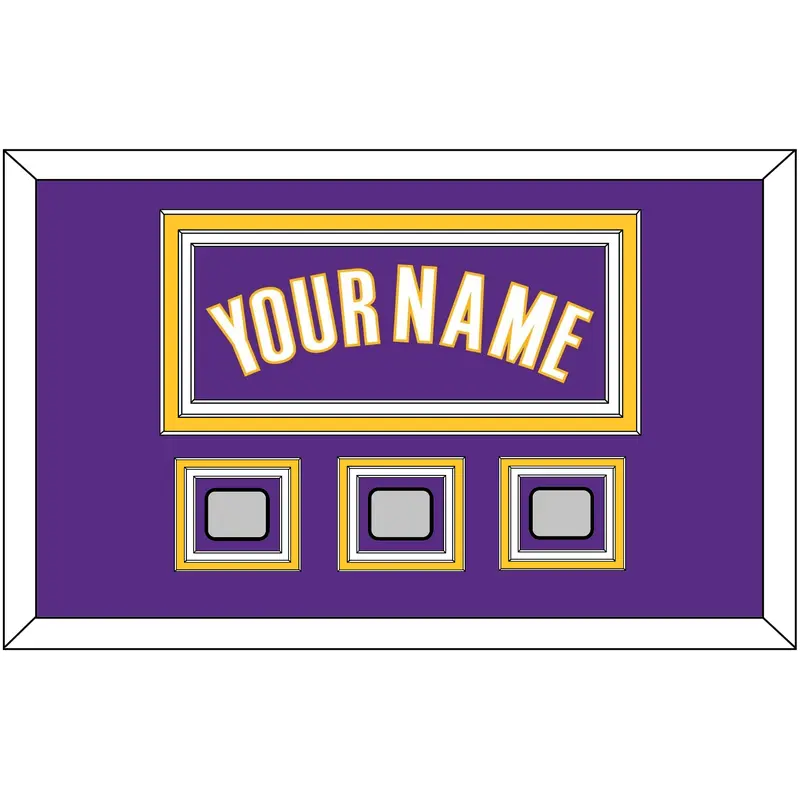 Los Angeles Name & 3 Finals Patches - Road Purple (1999-2004) - Triple Mat 2
