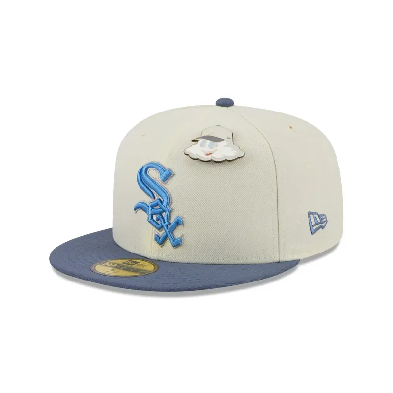 New Era 59fifty Fitted Cap Chicago White Sox THE ELEMENTS - Chrome White/Blue