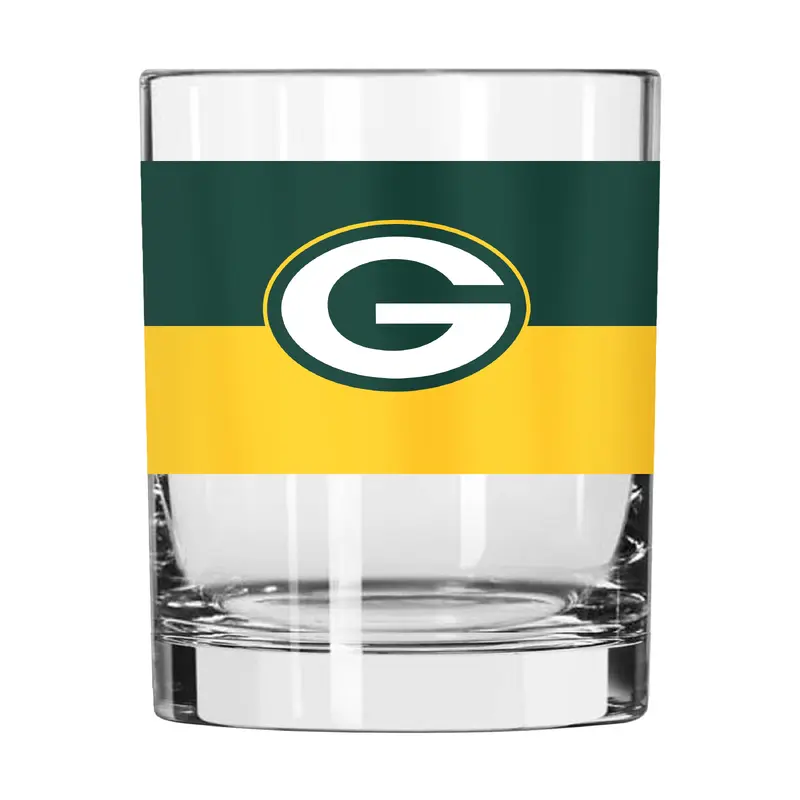Green Bay Packers 14oz Two Tone Colorblock Rocks Glass
