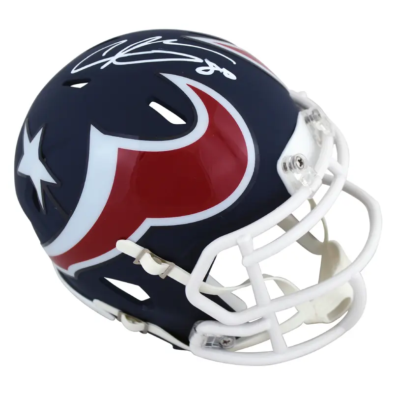 Texans Andre Johnson Authentic Signed AMP Speed Mini Helmet JSA Witness