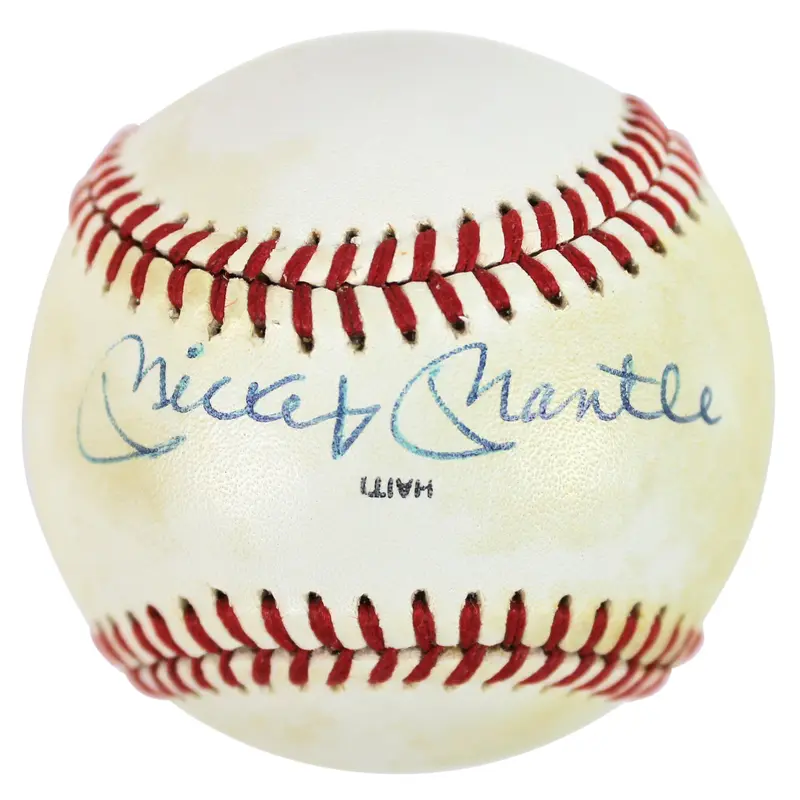 Yankees Mickey Mantle Signed 1983 50th AS Game Logo Oml Baseball BAS #A11557