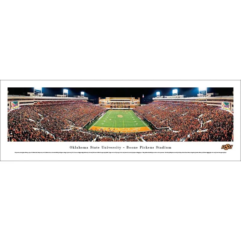 Oklahoma State Cowboys Football "Bedlam Game Night" Panoramic Poster - Blakeway 2011