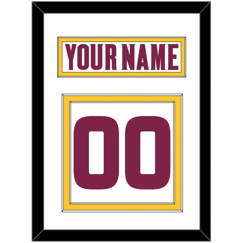 Arizona State Hockey Nameplate & Number (Back) - Home White (2021-2022) - Double Mat 1