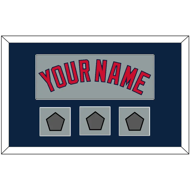 Boston Name & Three World Series Champions Patches - Road Gray - Single Mat 3