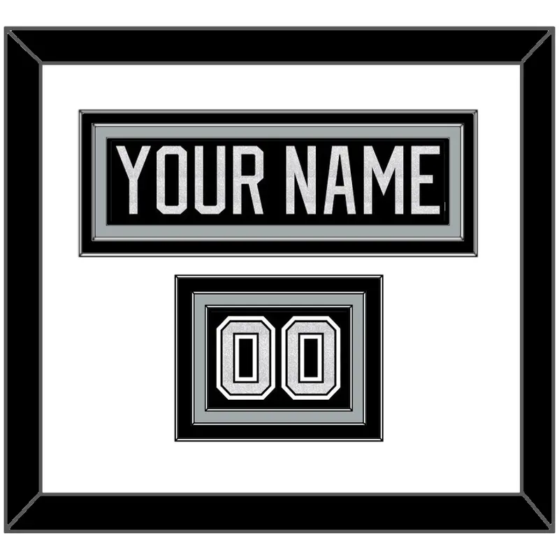Los Angeles Nameplate & Number (Shoulder) - Home Black - Triple Mat 1