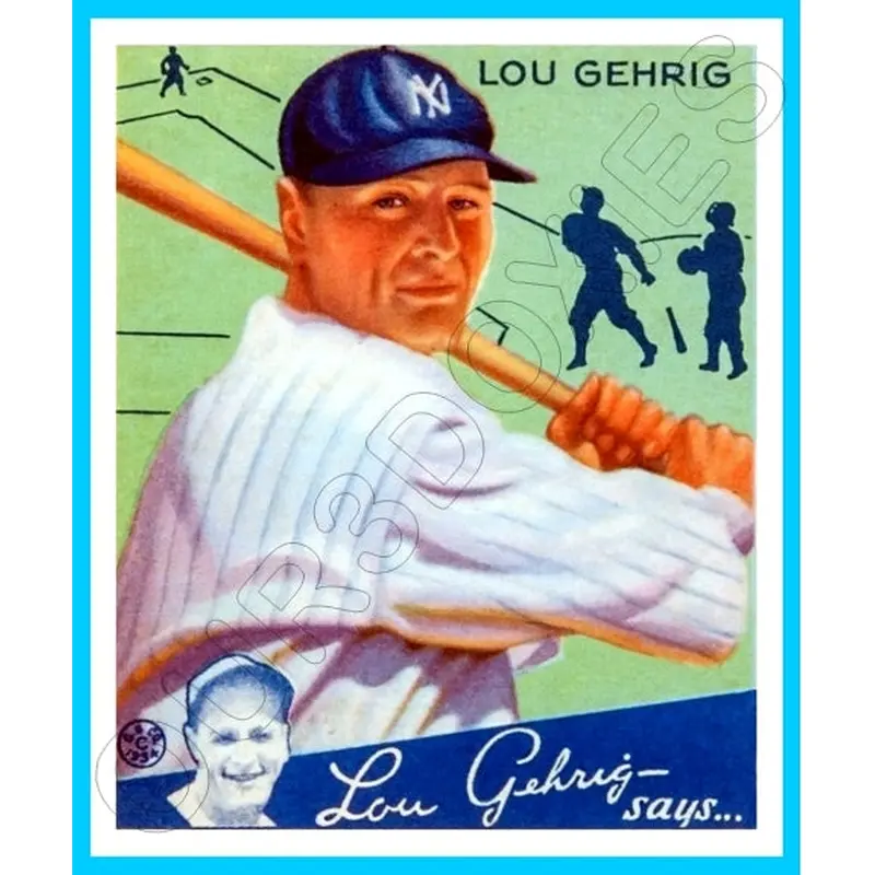 Lou Gehrig 1934 Goudey Reproduction Card #61 - 3721