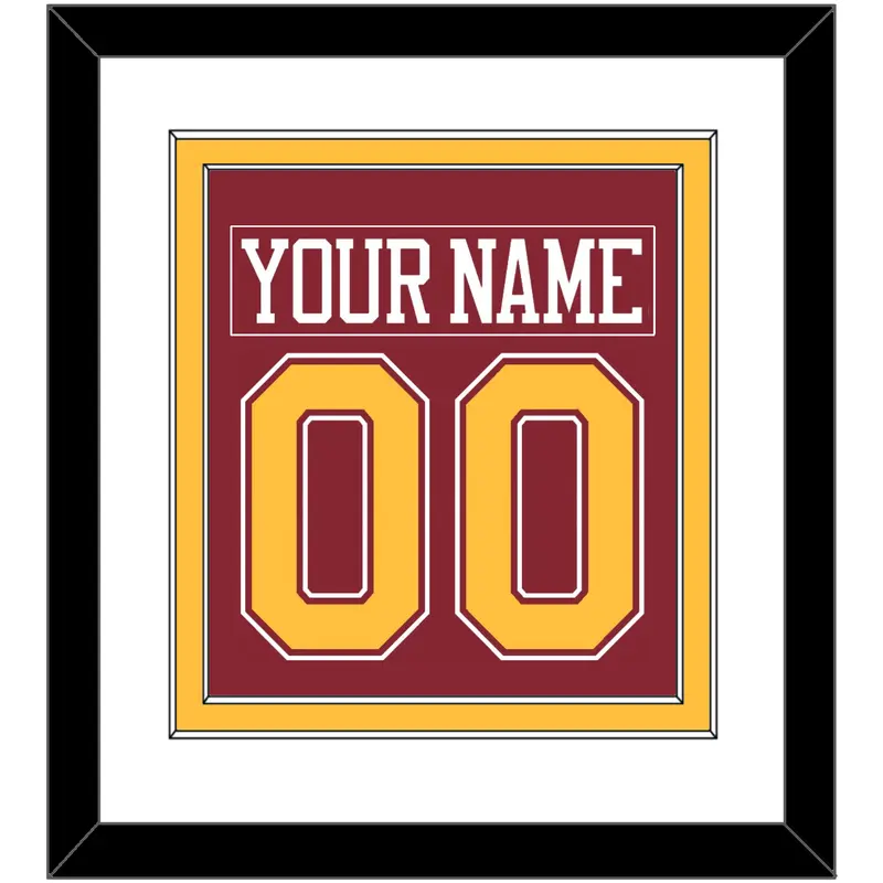Minnesota Nameplate & Number (Back) Combined - Road Maroon - Double Mat 1