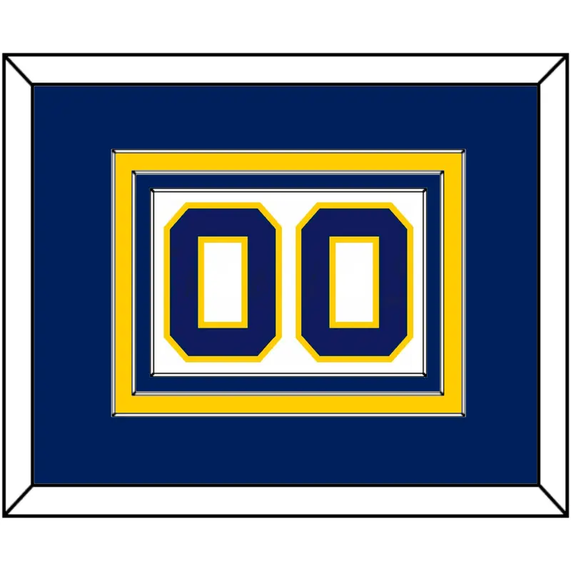 Navy Basketball Number - Home White (1983-1987) - Triple Mat 2