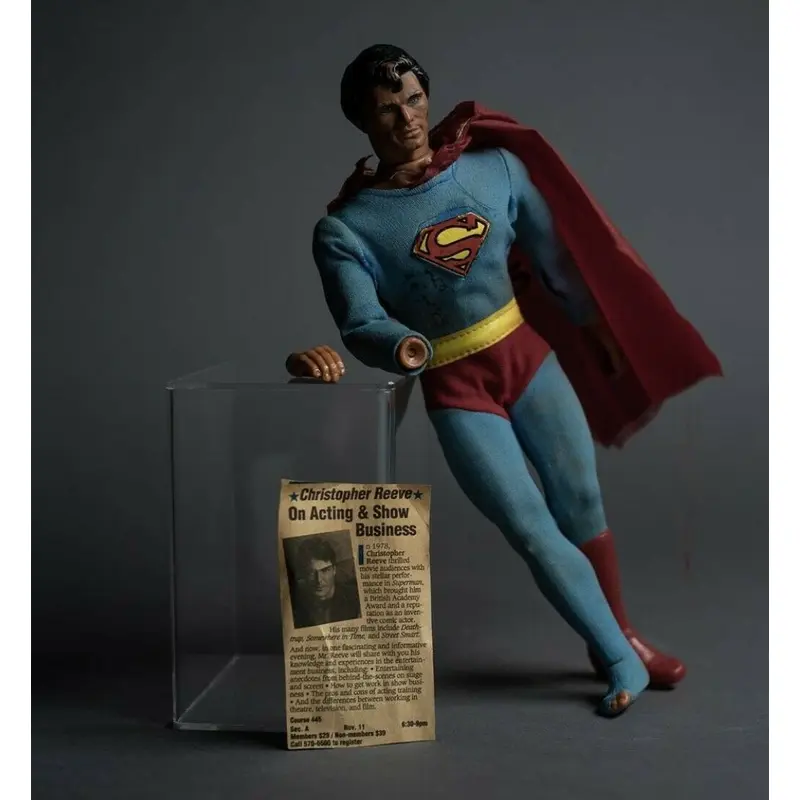 Christopher Reeve Twice Signed Vintage Superman Figure JSA COA & Photo Proof