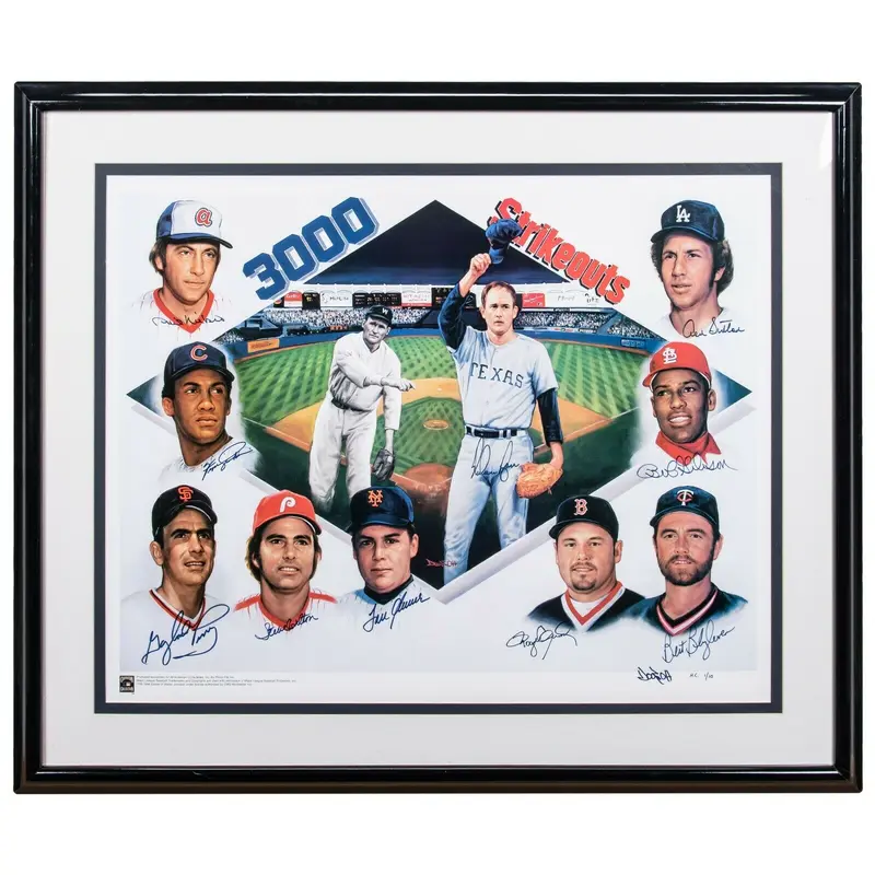 Nolan Ryan Tom Seaver Roger Clemens 3,000 Strikeout Club Signed 27x31 Photo JSA