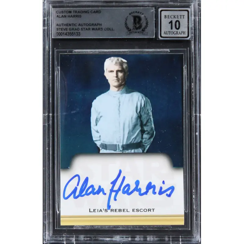 Alan Harris Star Wars Authentic Signed Custom Trading Card Auto 10! BAS Slabbed