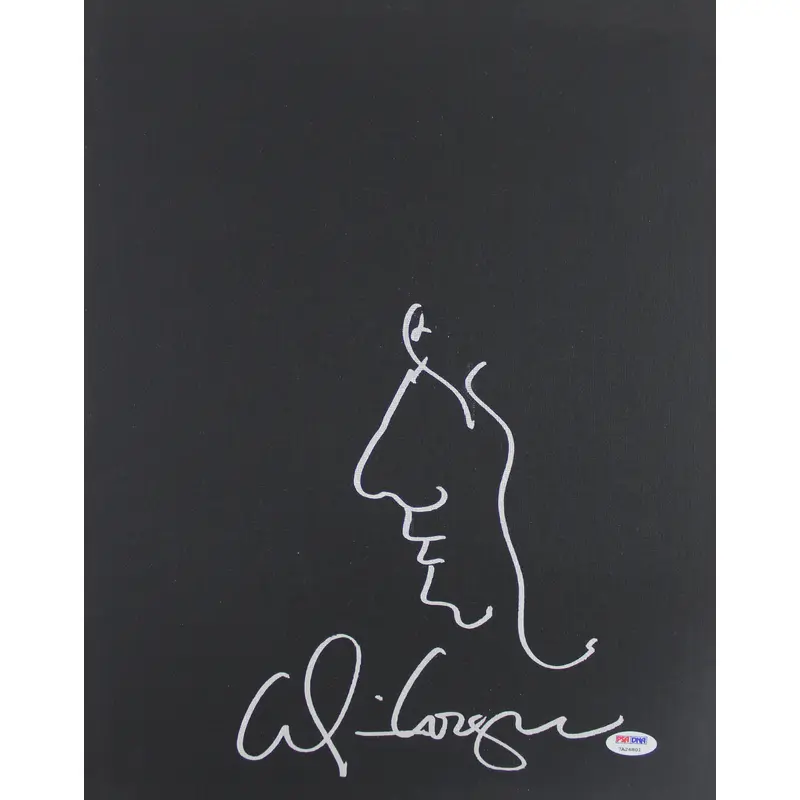 Alice Cooper Signed 12x16 Hand Drawn Self Portrait Sketch Canvas PSA #7A26801
