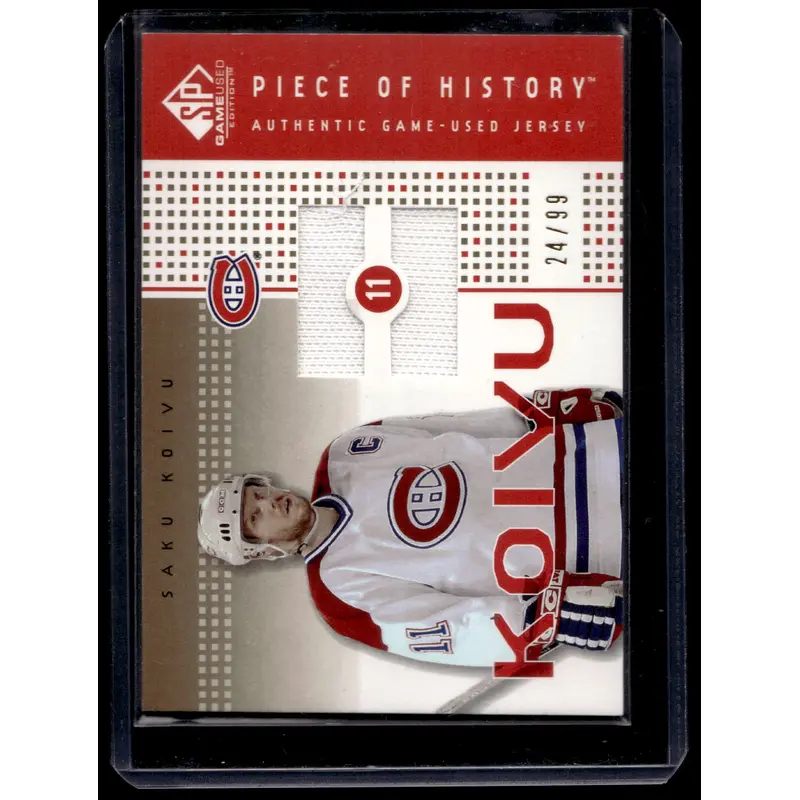 2002-03 Upper Deck SP Game Used - Piece of History - Gold - Saku Koivu #PH-SK /99