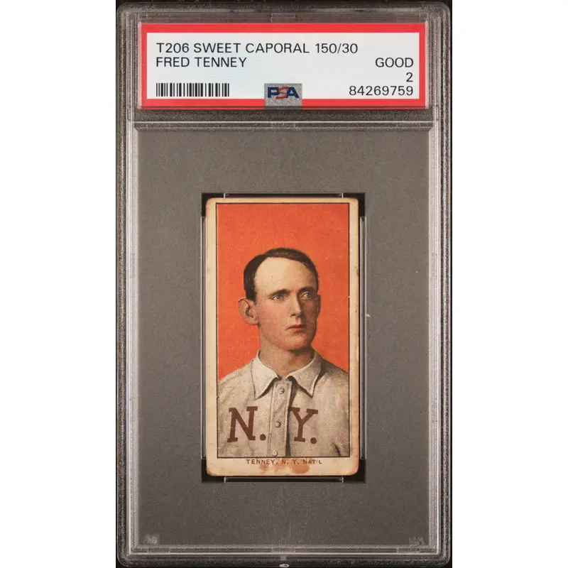 Fred Tenney 1909-11 T206 Sweet Caporal 150/30 PSA 2 Good