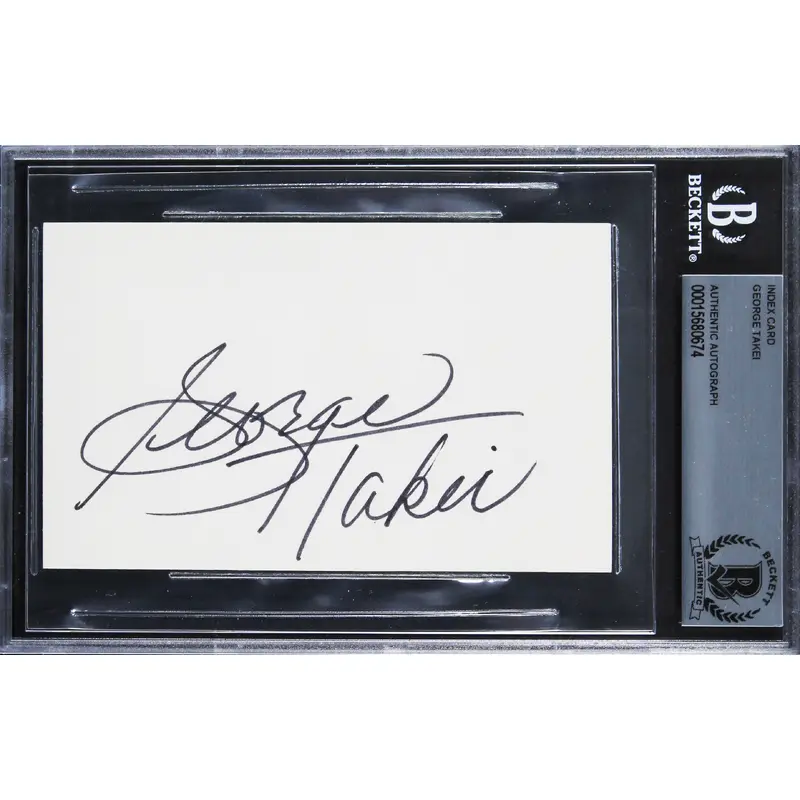 George Takei Star Trek: The Original Series Signed 3x5 Index Card BAS Slabbed