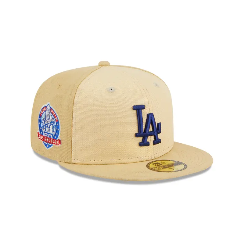 New Era - 59Fifty Fitted Cap - RAFFIA FRONT - Los Angeles Dodgers - Sand