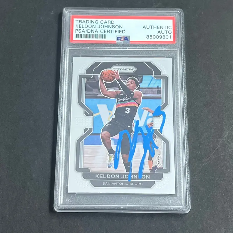 2021-22 Panini Prizm #210 Keldon Johnson Signed Card Auto PSA Slabbed Spurs