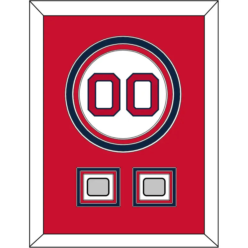 Boston Number & 2 World Series Champions Patches - Home White - Triple Mat 2
