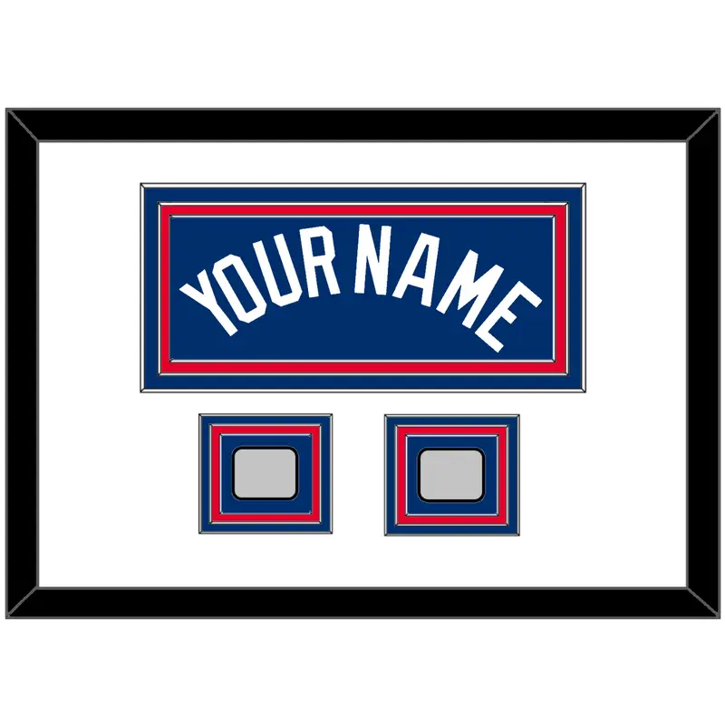 Los Angeles Name & 2 World Series Champions Patches - Alternate Road Blue - Triple Mat 3