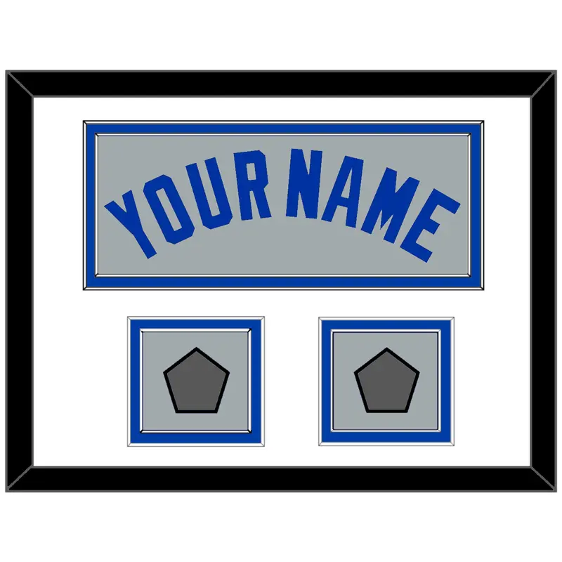 Toronto Name & 2 World Series Patches - Road Gray (1989-1996) - Double Mat 1